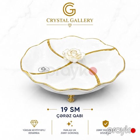 Çərəz qabı Crystal Gallery, 19 sm, 800 ml, Keramika — Bakı