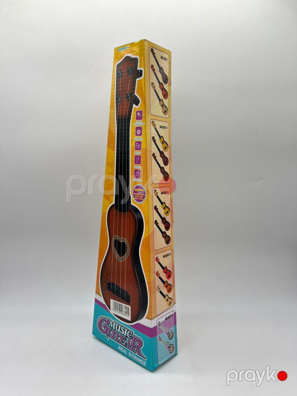 Uşaqlar üçün gitara, plastik, narıncı/qara, 30 sm — Mallar, Bakı (2)