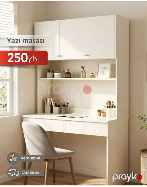 Yazı masası – funksional və zərif dizayn - Üst hissədə 3 qapalı — Bakı