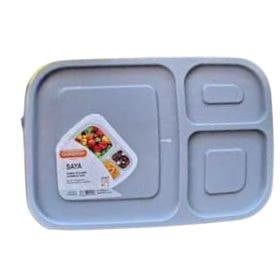 Qida saxlama konteyneri Saya, üç bölməli, 1,15 l, plastik, boz, düzbucaqlı, Bisfenol A yoxdur - SH-1580 — Bakı