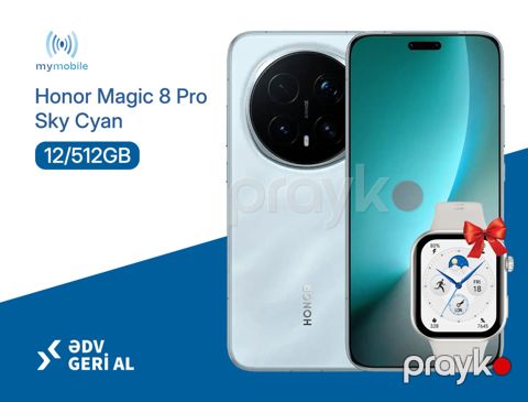 Honor Magic 8 Pro 12/512GB Sky Cyan — Bakı