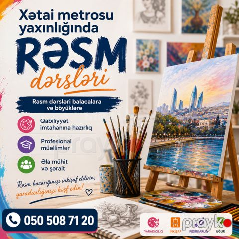 Xətai metrosu yaxınlığında rəsm dərsləri