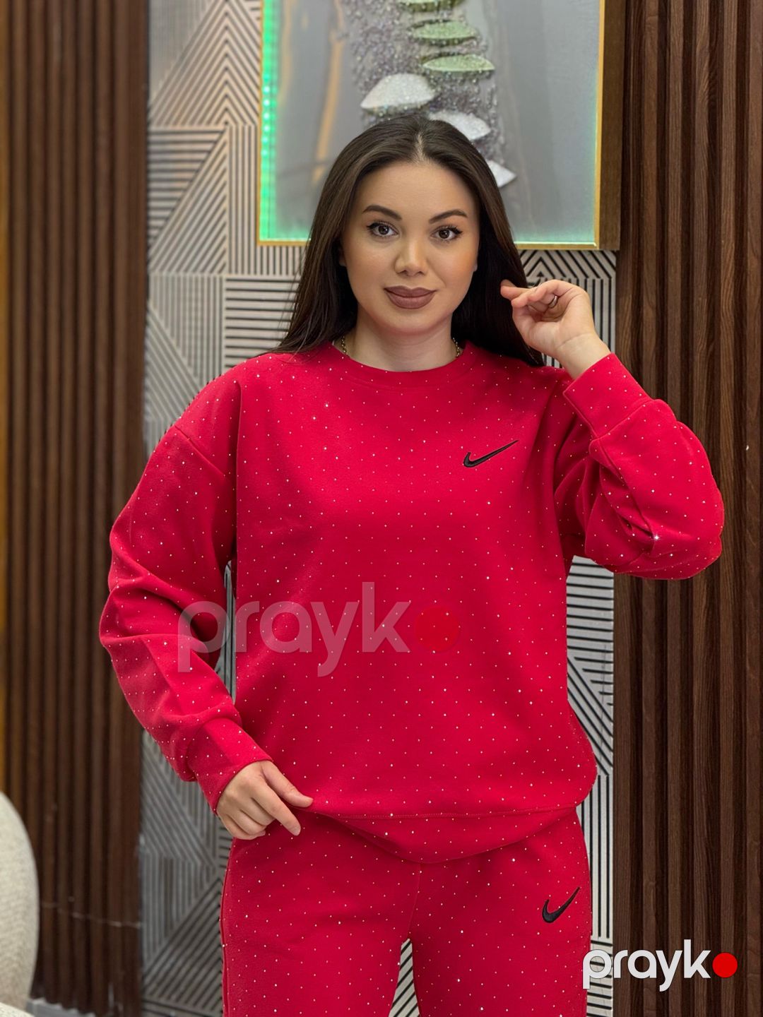 Qadın idman kostyumu, Qırmızı, İki iplik, ölçü L — Mallar, Bakı (2)
