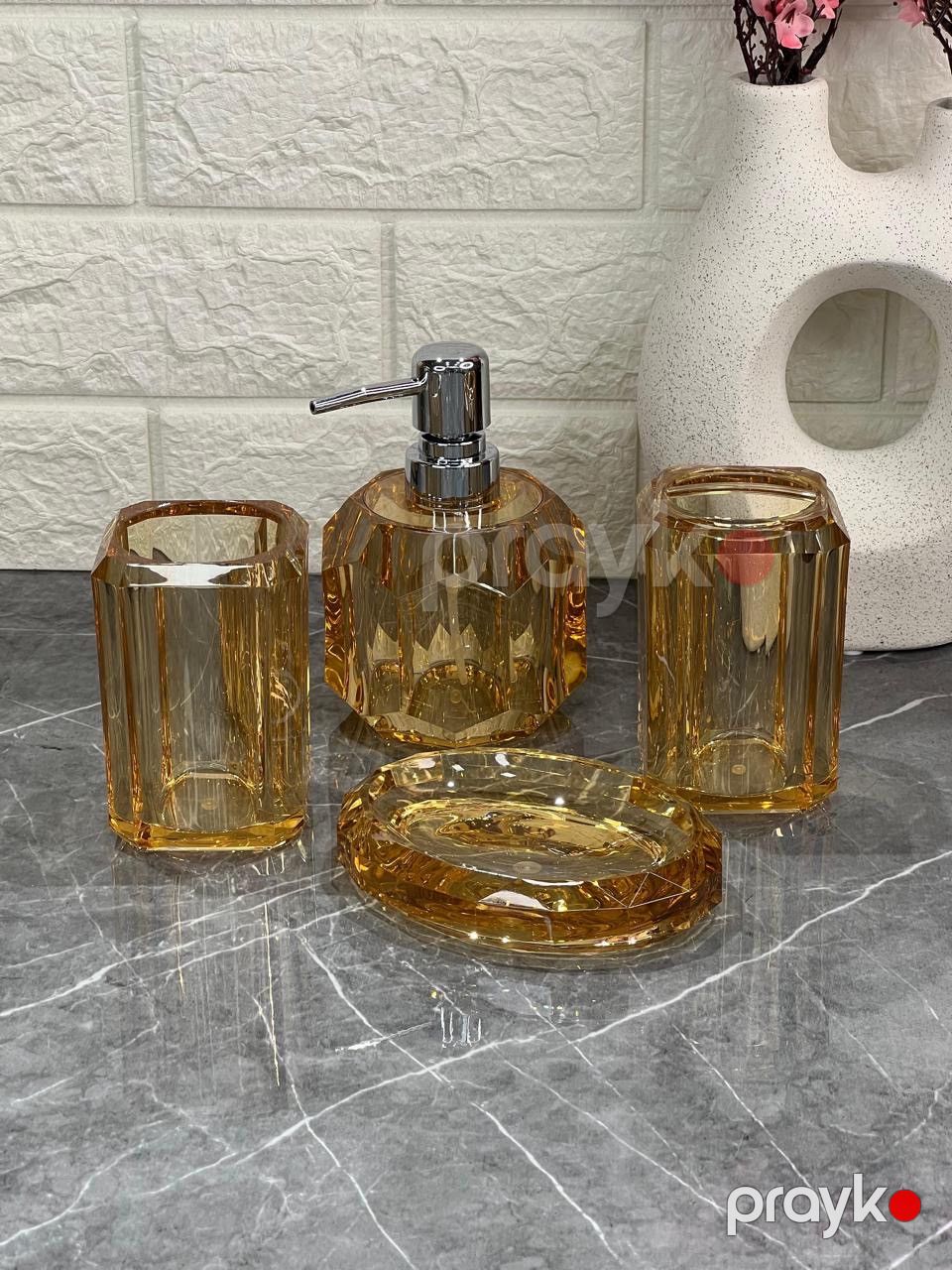 Hamam otağı dəsti NS17, akril, şəffaf/qızılı, 4 əd — Mallar, Bakı (3)