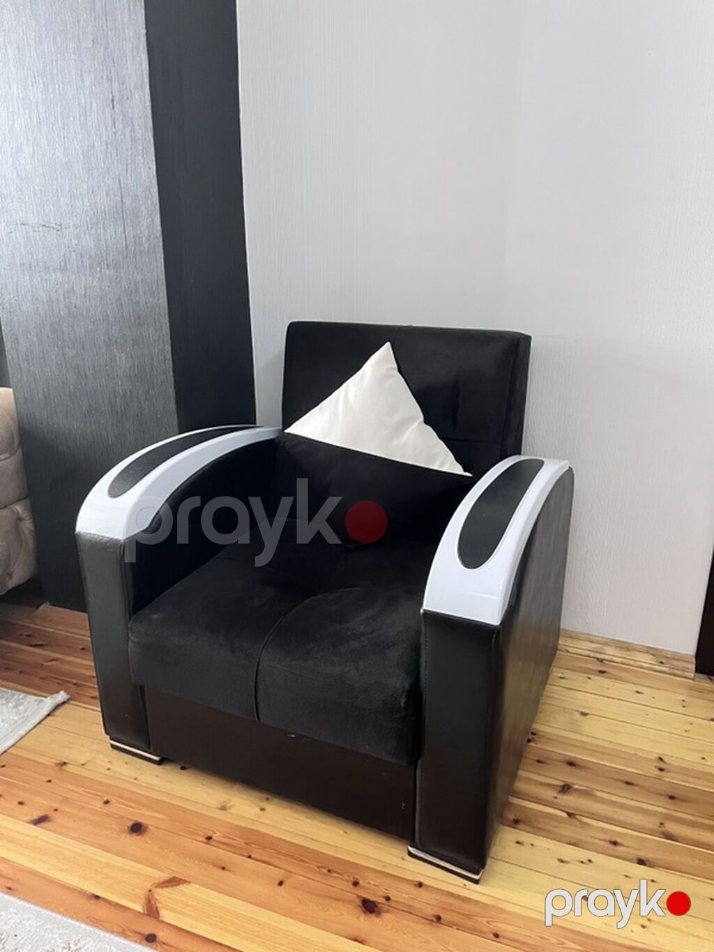 Qara rəngdə yumşaq mebel dəsti - Tərkibi: 3 nəfərlik divan + 1 ədəd — Yumşaq mobilya dəstləri, Masazır (2)