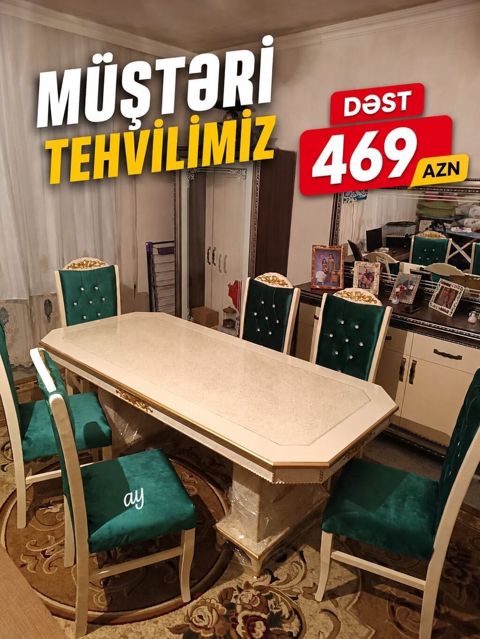 Yeni, Dördbucaq masa, 6 stul — Digah