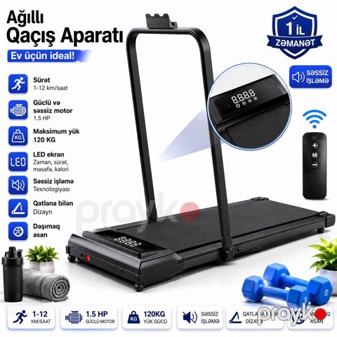 Qaçış trenajoru MetaFitness Walking Pad YXT001, qatlanan, 120 kq — Bakı