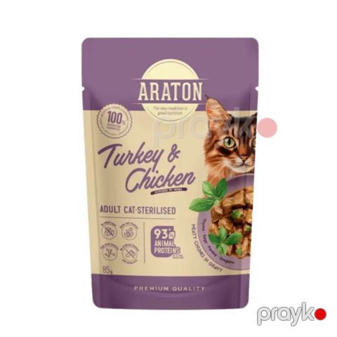 Nəm yem Araton Adult Cat yetkin pişiklər üçün, toyuq və hind quşu ilə, 85 q — Bakı