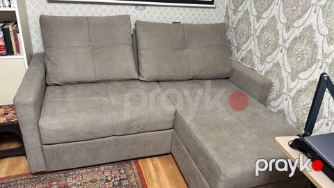 Künc divan – sağ tərəfli şezlonqla - Rəng: boz (neytral ton, müxtəlif — Bakı