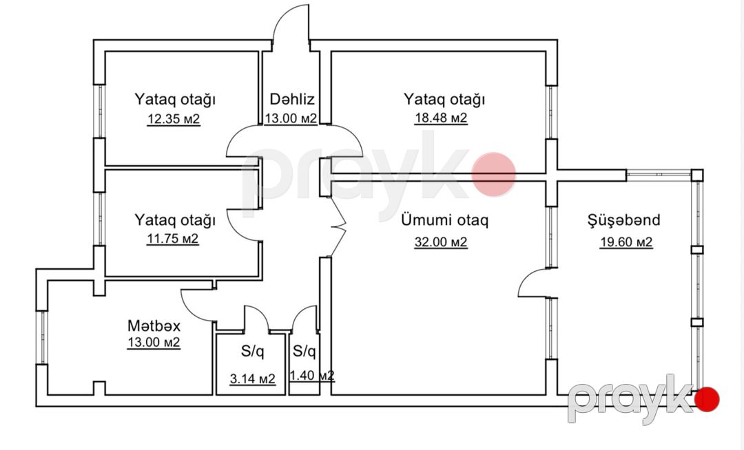 Satış: 4 otaqlı Köhnə tikili, 125 m², Binəqədi rayonu — Mənzil, Bakı (11)