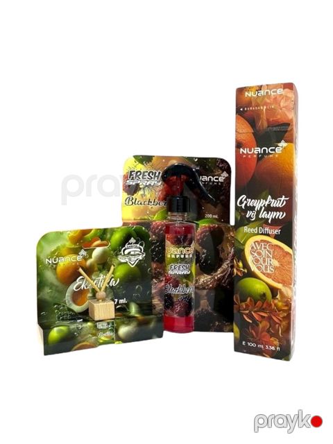 Ətirlər, ətir dəstləri Tam hədiyyə dəsti 3-lü - Qreypfrut-BlackBerry-Ekzotika-2246 — Bakı