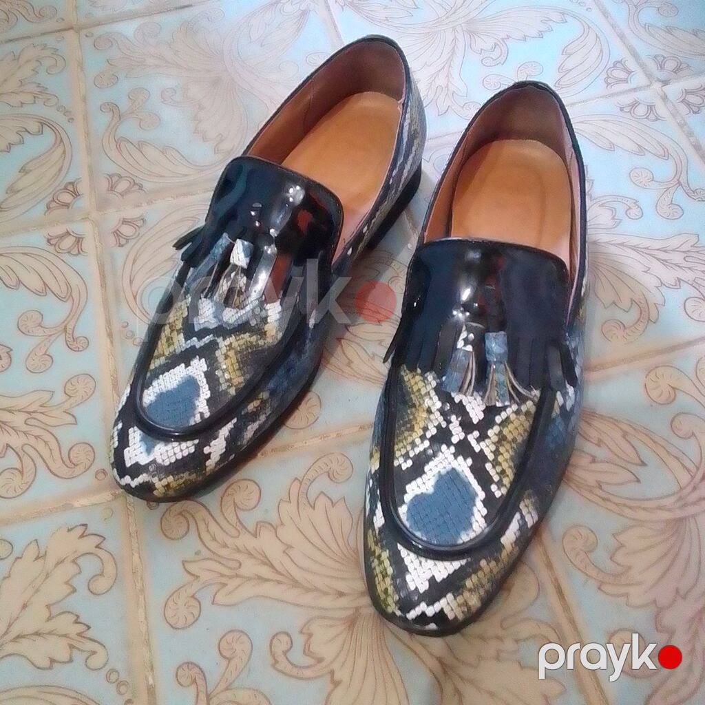 Məhsul: Kişi loafers ayaqqabısı – süslü püsküllü, ilan dərisi naxışlı — Ayakkabılar, Bakı (2)