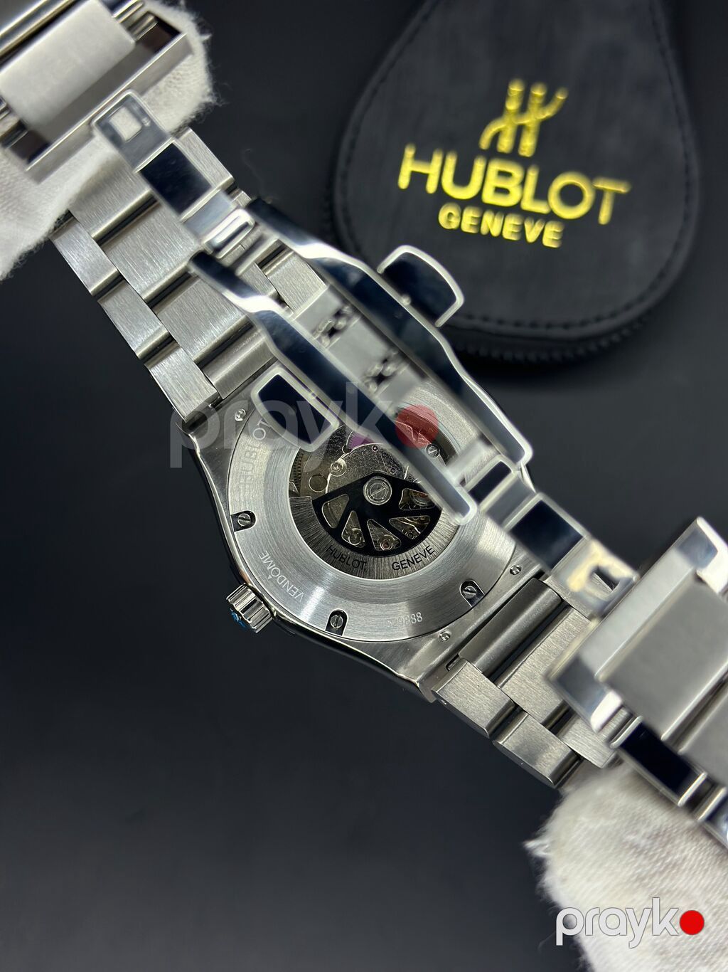Marka: *Hublot* Parlaq gümüşü korpus Mineral Kristal şüşə — Qol saatları, Bakı (7)