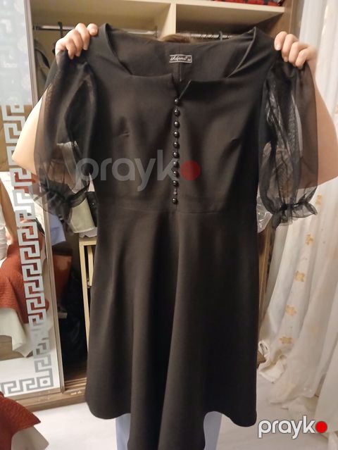 Qara don + kəmər dəsti - Rəng: qara - Model: dizüstü A-kəsim - Yaxa — Bakı