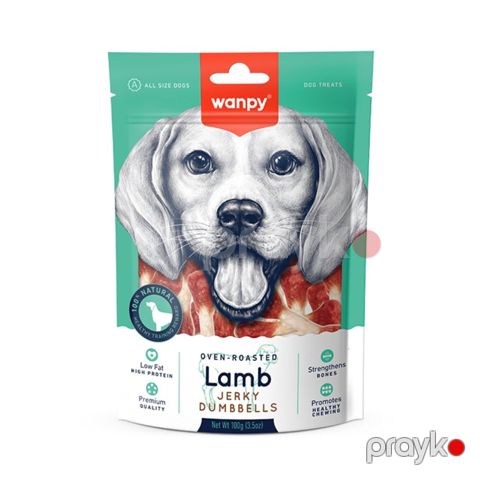 İtlər üçün çubuq Wanpy Beef Jerky Dumbells, quzu əti ilə, 100 q — Bakı