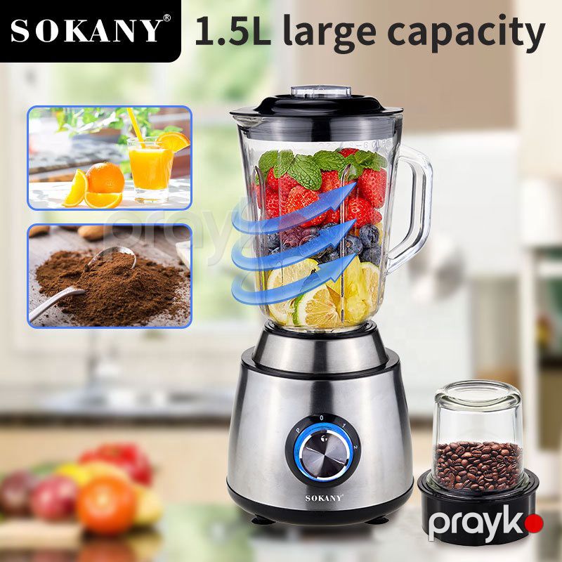 Sokany SK-03031 Professional Blender 800W – 5 Sürətli, Smoothie və Meyvə Şirəsi üçün — Blenderlər, xırdalayanlar və mikserlər, Bakı (4)