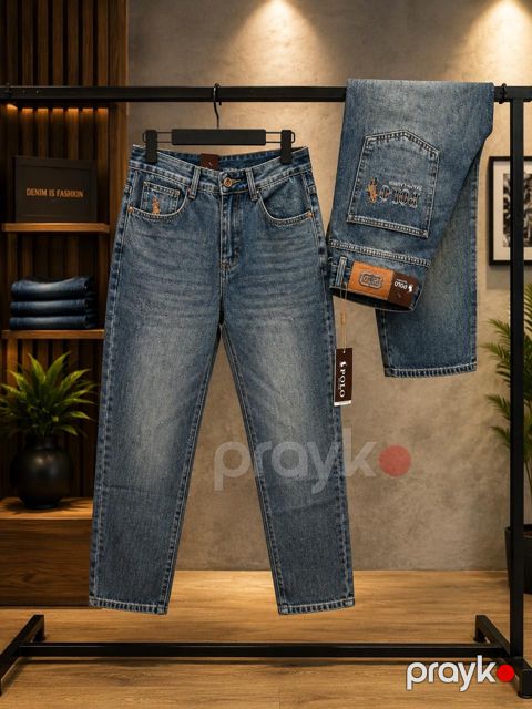 Kişilər üçün düz cins 7638, göy, pambıq, ölçü 30 — Bakı