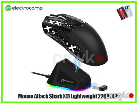 Mouse Attack Shark X11 Lightweight PAW3311 Wireless/BT Black — Bakı