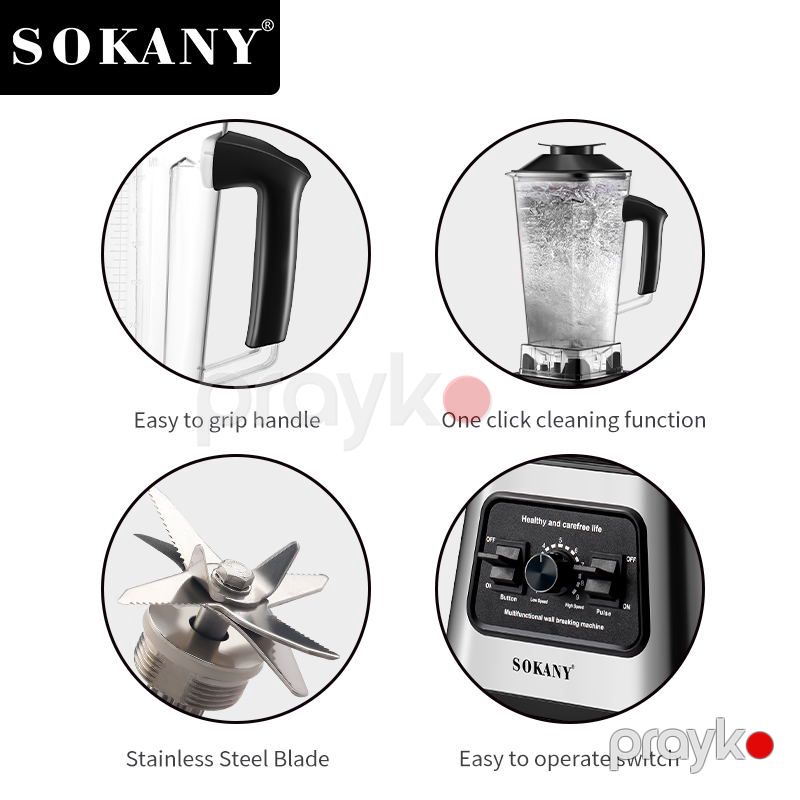 Sokany 999 6000W Professional Blender – 2.5L Tutum, Sürətli Şirə və Smoothie Hazırlama — Blenderlər, xırdalayanlar və mikserlər, Bakı (4)