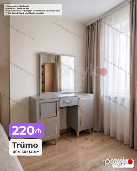 Trümo – 40×160×140 sm - Rəng seçimi: mümkündür - Material: 18 mm — Bakı