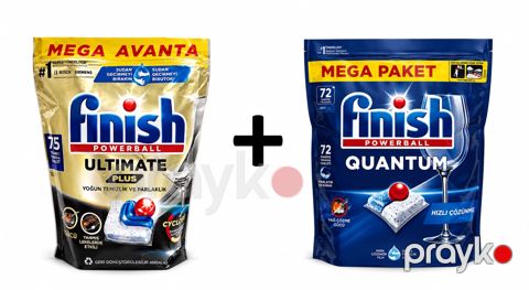 Qabyuyan maşın üçün kapsullar Finish Ultimate 75 əd + Finish Quantum 72 əd — Bakı