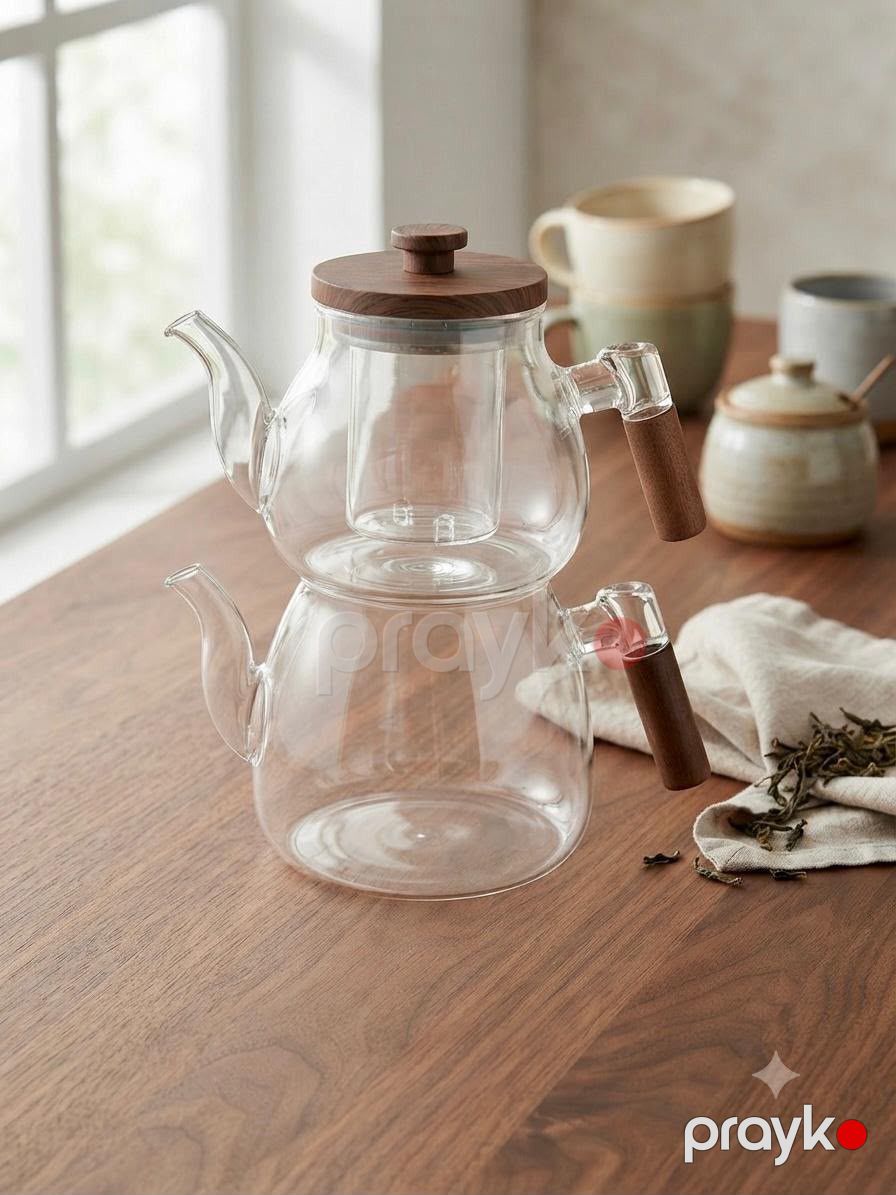 Çaydan dəsti, şüşə, şəffaf, 1000 ml — Mallar, Bakı (4)