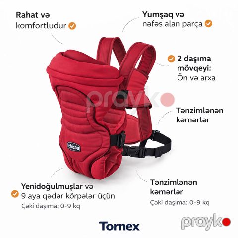 Daşıma bel çantası Chicco, qırmızı — Bakı
