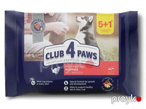Nəm yem Club 4 Paws küçüklər üçün, hind quşu əti ilə, 480 q — Bakı