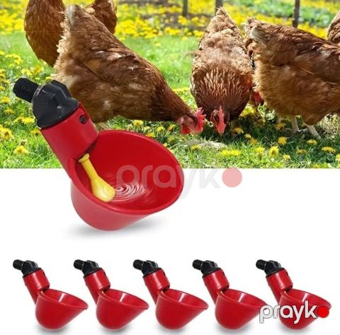 Quş qəfəsləri üçün avtomatik su təknəsi, plastik, qırmızı-sarı prl_0410 — Bakı