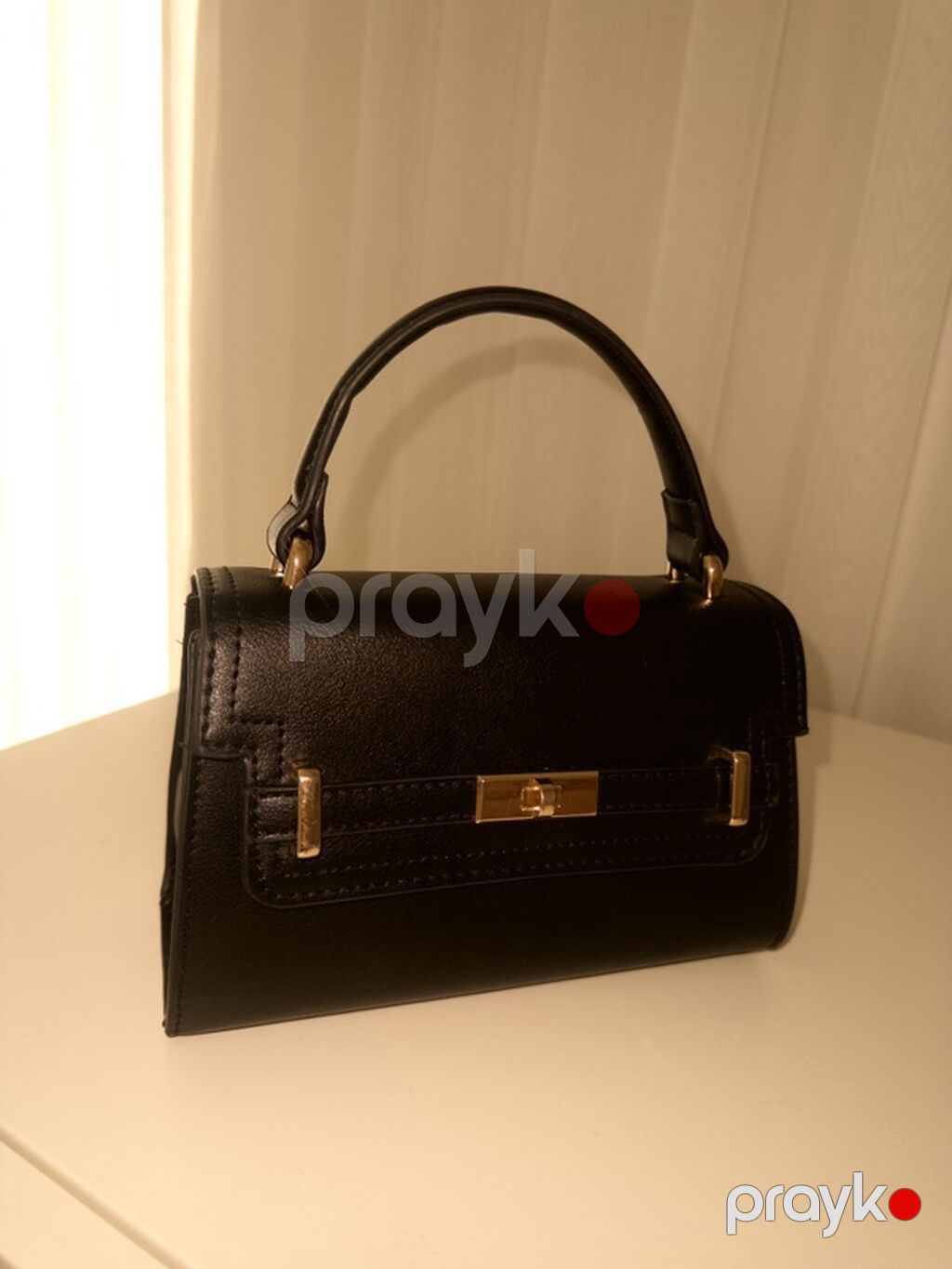 Qara dəri mini əl çantası - Klassik siluetli, üstdən tutacaqlı model — Çantalar, çamadanlar, cüzdanlar, Bakı (2)