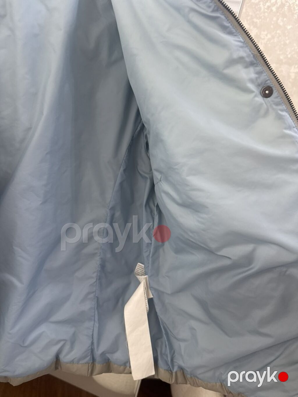 Yüngül puf şişmə jaket - Rəng: açıq boz (iç astar açıq mavi) - Model — Kurtkalar, Bakı (4)