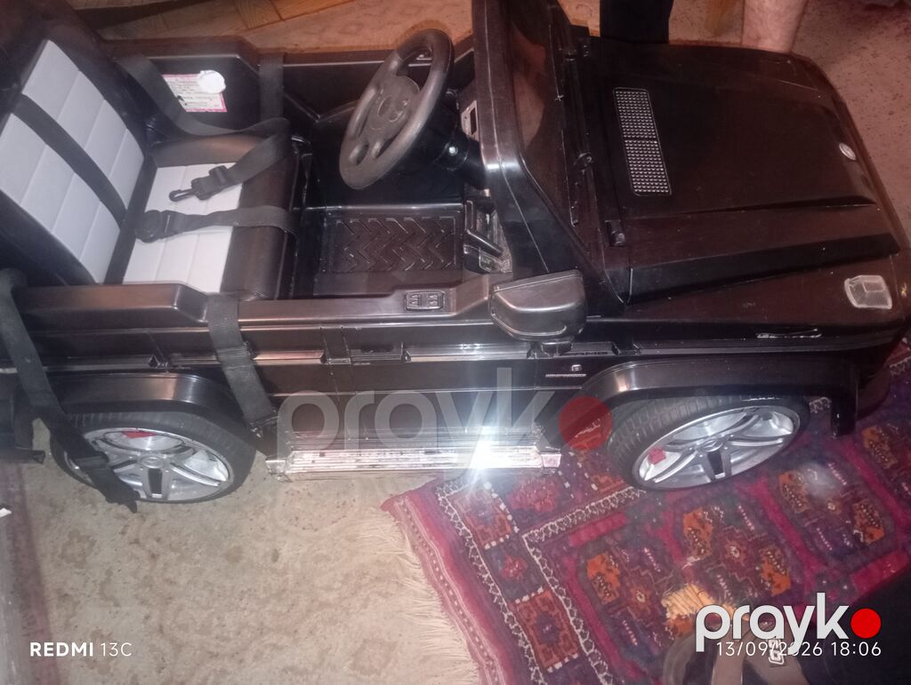 Uşaq üçün elektrikli minik maşını – Mercedes G-Class üslubunda, qara — Uşaq avtomobilləri, Bakı (4)