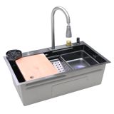 Mətbəx çanağı LS-7545FA1-B SS201 3.0+0.8 750x450x220 qara — Omid.az — Home products