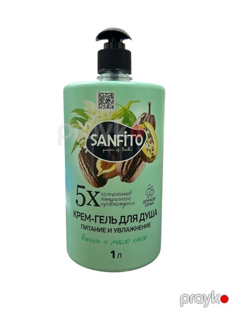 Duş üçün krem-gel Sanfito, qidalandırma və nəmləndirmə, 1 l — Bakı