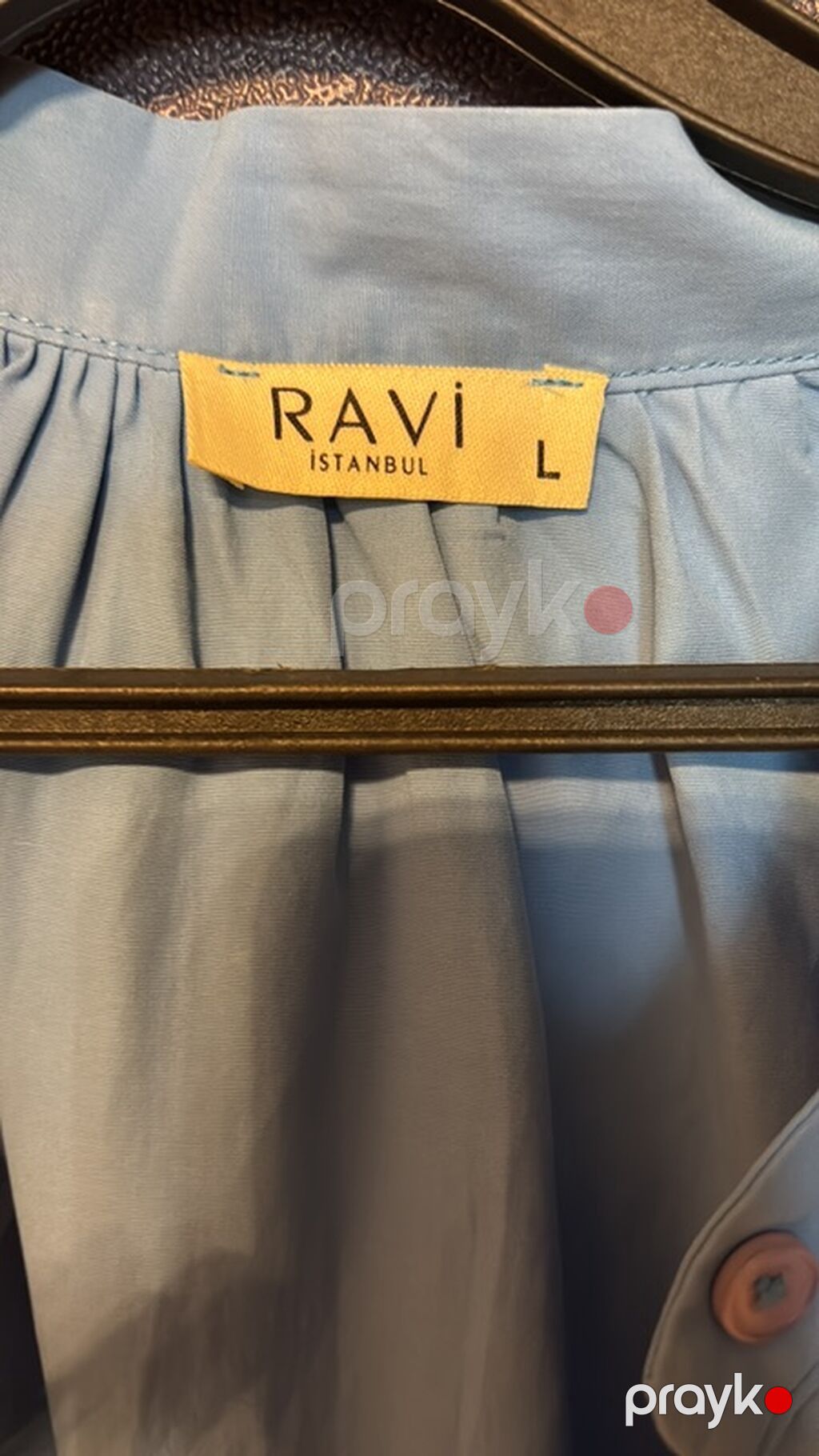 Brend: Ravı Istanbul Ölçü: L Məhsul: Açıq mavi rəngdə qadın — Köynək, Bakı (2)