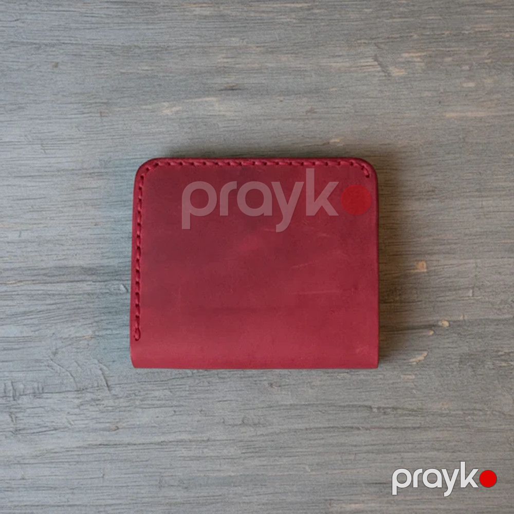 Pul kisəsi Fabrika1972 Caspian Breeze CB-003, tünd qırmızı, təbii dəri, 10.5x9.5 sm — Mallar, Bakı (2)