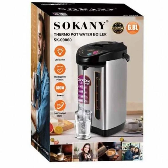 Termopot Sokany SK-09060 Silver — Elektrik çaydanları və termoslar, Bakı (3)