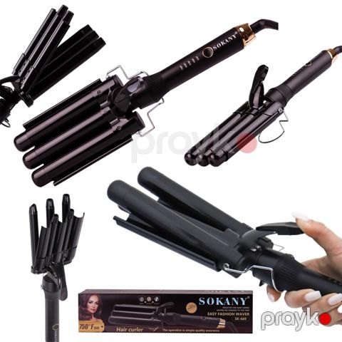 Sokany SK-669 Saç Qıvırıcı – Hamar Su Dalğaları, Kəramik Örtük — Bakı