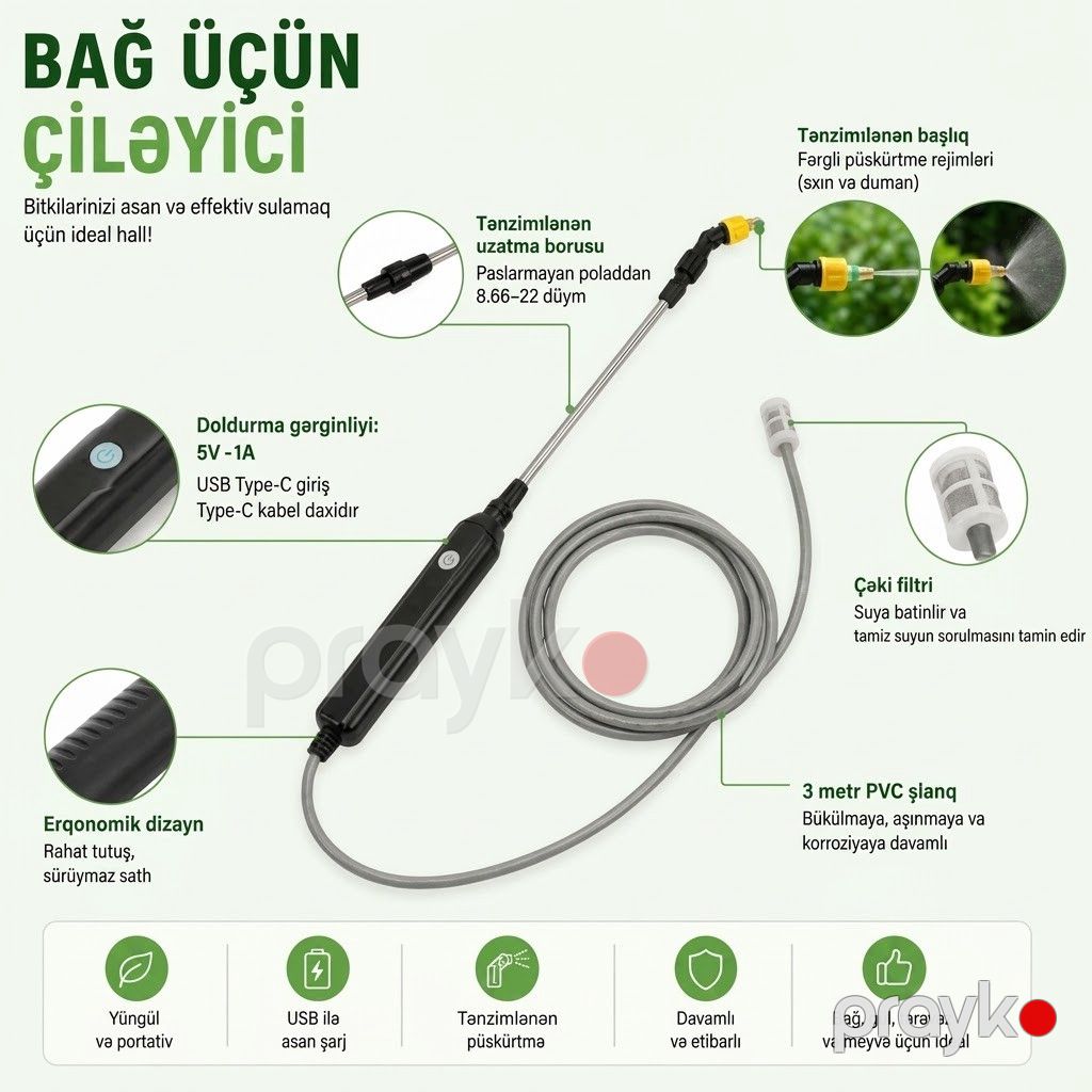 Bağ üçün çiləyici 200 W 12 l 4 V — Mallar, Bakı (3)