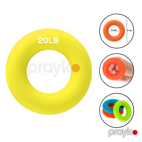 Bilək espanderi Gymnic 1135 silikon, sarı, 9 sm, 20 LB, 9 kq — Bakı