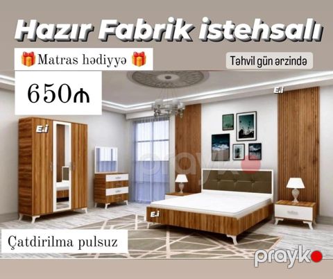 Hazır fabrik istehsalı yataq otağı dəsti Tərkibi: - Geniş üçqapılı — Bakı