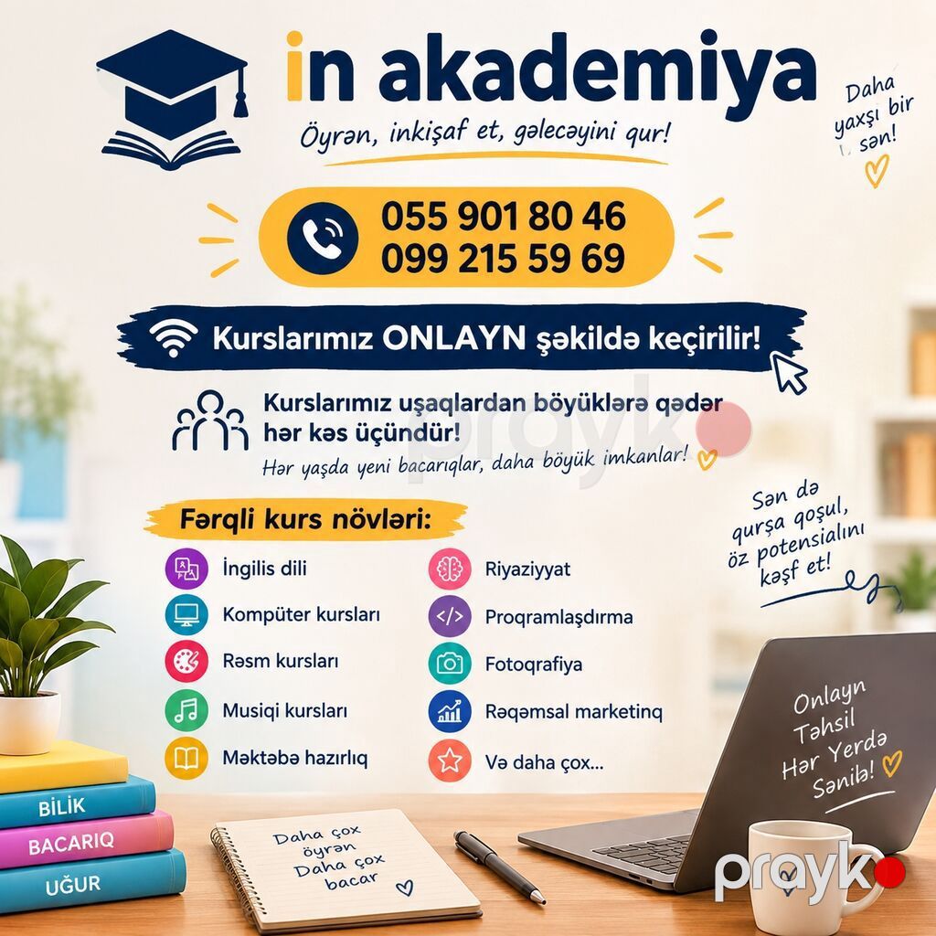 In.akademiya – Onlayn Təhsil Mərkəzi Tədris forması: yalnız onlayn — Digərləri, Bakı (2)