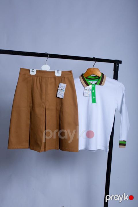 Qızlar üçün məktəbli ətəyi Betex s_g, qəhvəyi, polyester/viskoz, ölçü 34 — Bakı