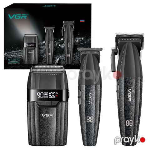 Professional təraş aparatı dəsti VGR 640 S3 2500MAH 9000RPM Ceramic Blades Cord/Cordless — Bakı