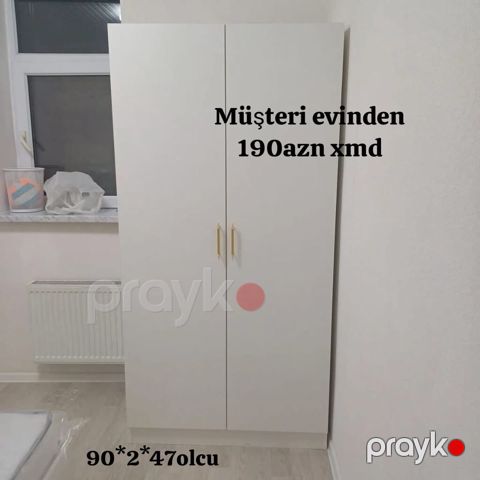 Düz dolab, Yataq otağı üçün, Paltar üçün, 2 qapılı — Bakı