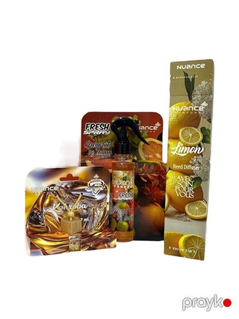 Ətirlər dəsti Tam hədiyyə dəsti 3-lü - Limon-Qreypfrut-Kəhrəba-0144 — Bakı