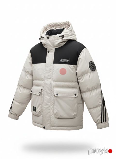 Kişilər üçün qış gödəkçəsi BB-05002, bej, pambıq/poliester, ölçü 3XL — Bakı