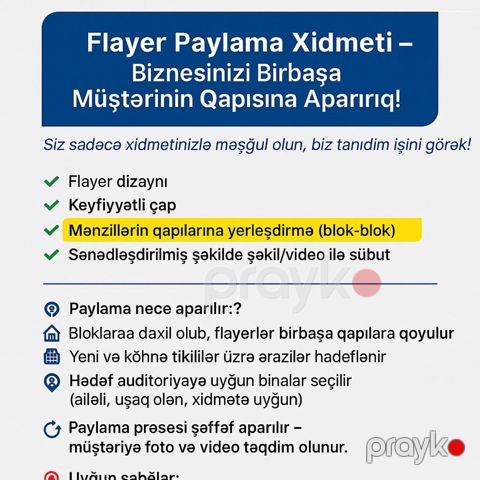 Flayer paylama xidməti — Bakı