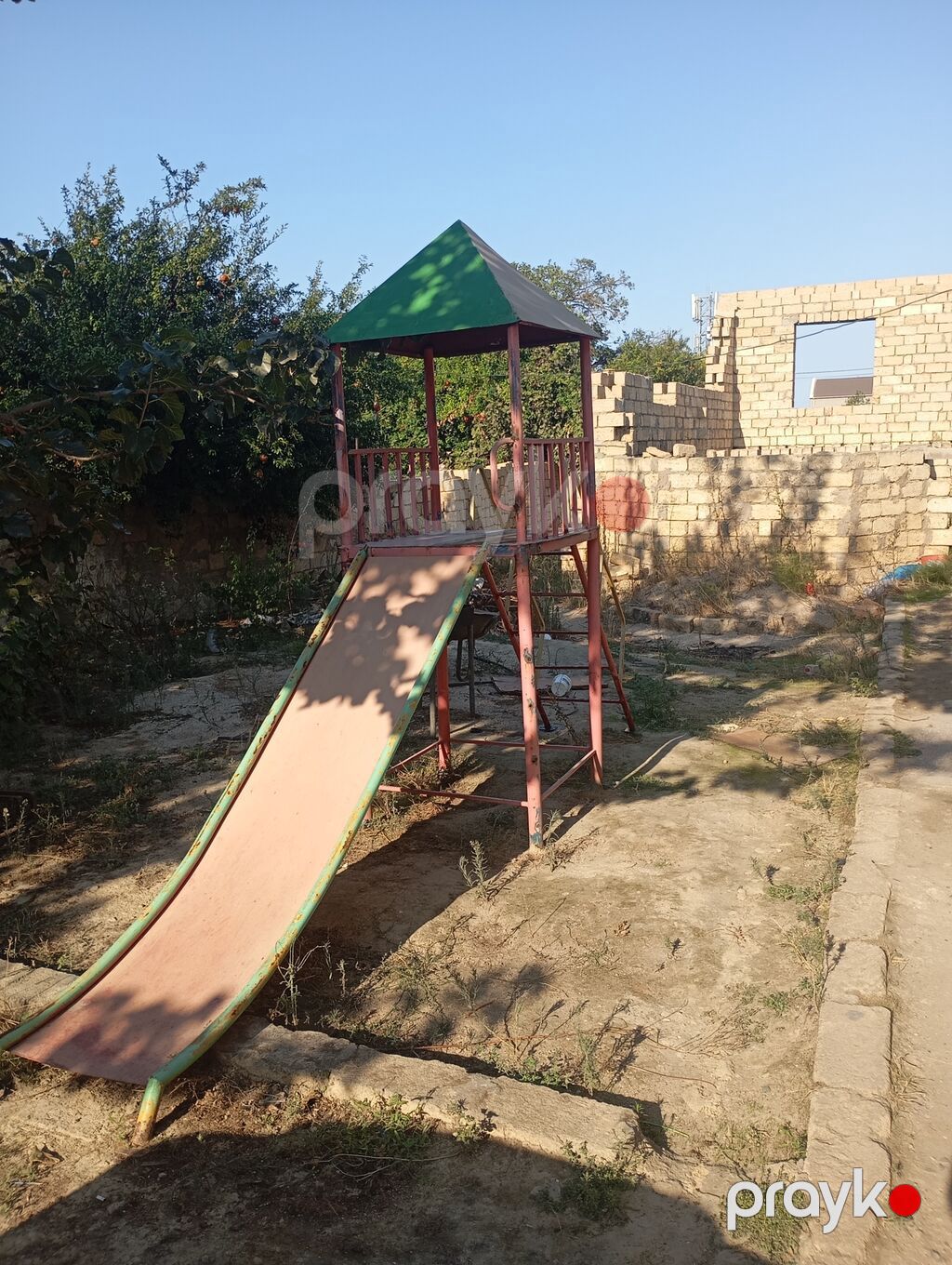 Uşaq oyun kompleksi – metal konstruksiyalı qüllə və enişli slayd — Konstruktorlar, Saray (5)