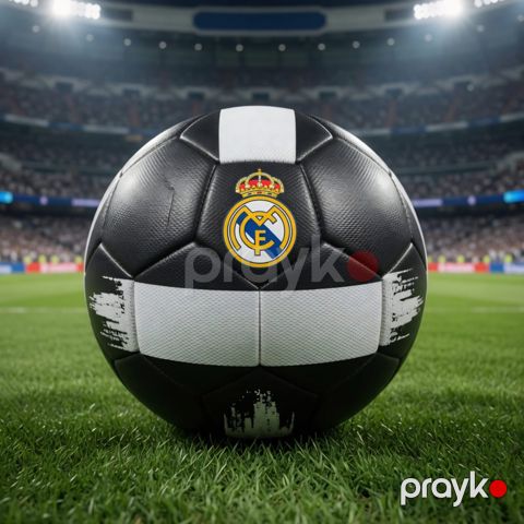 Futbol topu BYP, Real Madrid, Ağ/Qara, ölçü 5 — Bakı
